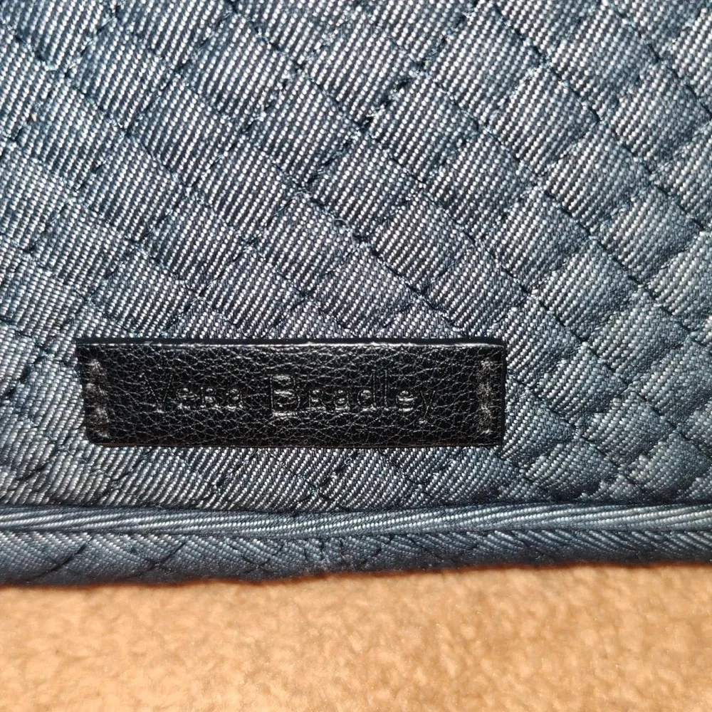 Vera Bradley Quilted Denim Hipster Crossbody with Bag Charm, EUC